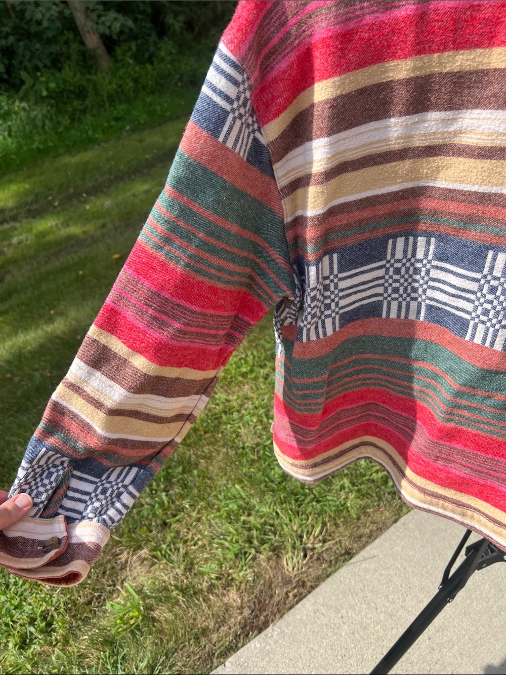 Brixton Benito Southwestern Style Multicolor Striped Corduroy Collar Jacket - Picture 10 of 15